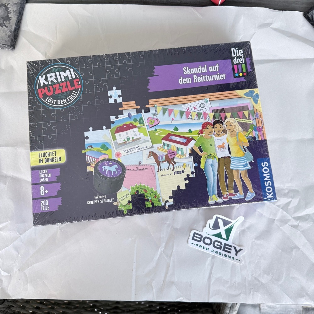Die drei Krimi Puzzle Skandal‎ auf dem Reitturnier Glow in the Dark Mystery Game